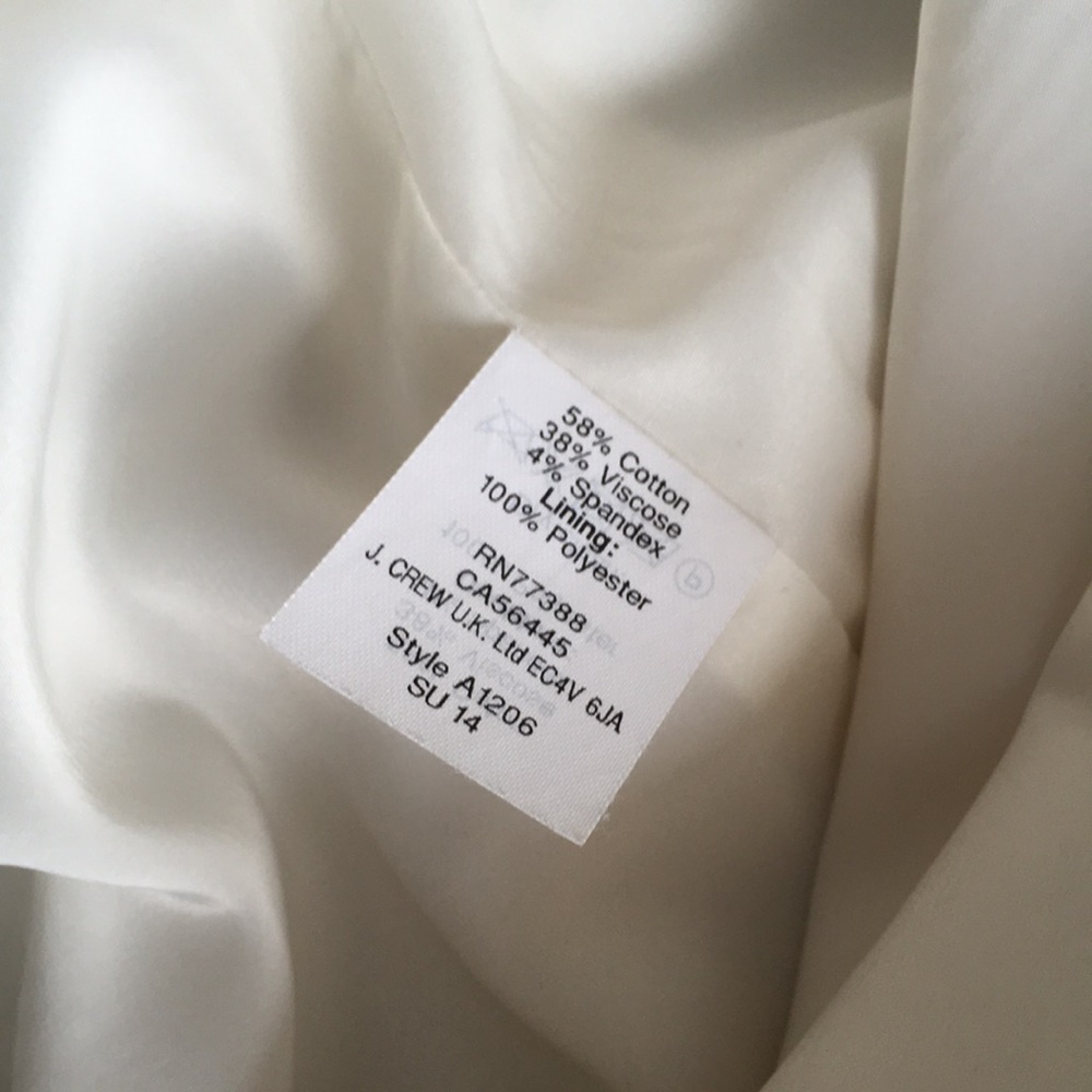 J Crew White Bi-Stretch Cotton No.2 Pencil Skirt, Size 6 - Picture 4 of 8